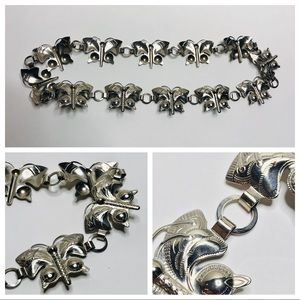 Belt Silver Toned Metal Butterfly Waist Boho NEW